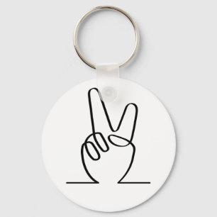 Peace peace symbol. V fingers for freedom.  Key Ring