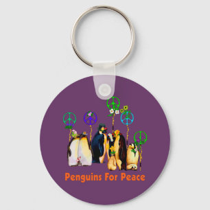 Peace Penguins Key Ring