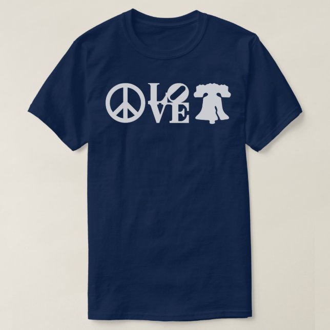 Peace Philadelphia Love Liberty Bell  Philly Fan F T-Shirt (Design Front)