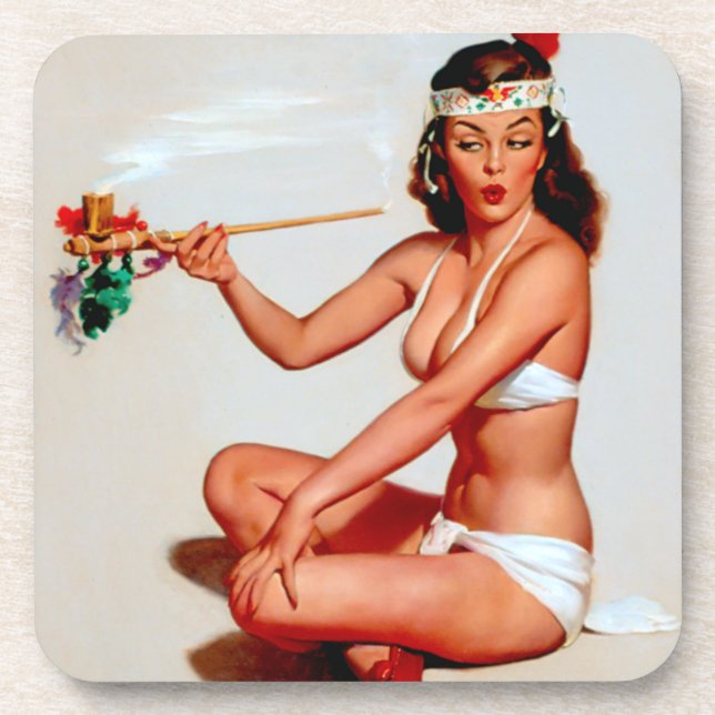 Peace Pipe Pin Up Coaster (Front)