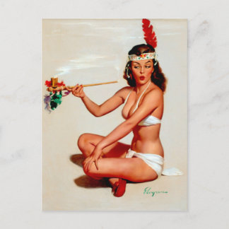 Peace Pipe Pin-Up Postcard