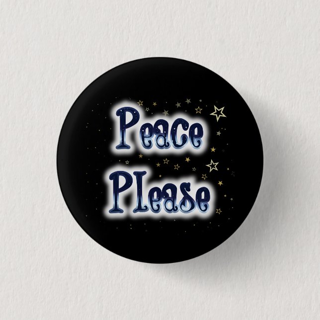 Peace Please 3 Cm Round Badge (Front)