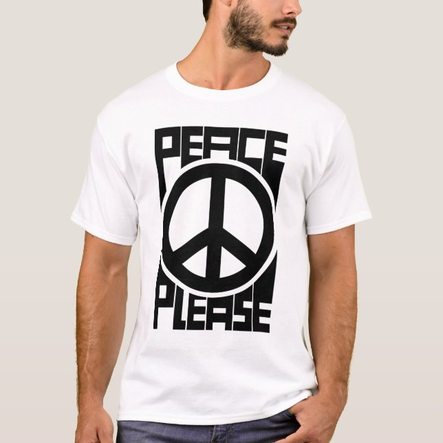 Peace Please Black Lettering T-Shirt (Front)