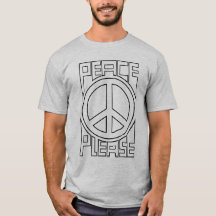 Peace Please Black Outline Lettering