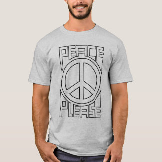 Peace Please Black Outline Lettering T-Shirt