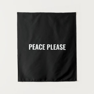 Peace please black white simple anti war protest tapestry