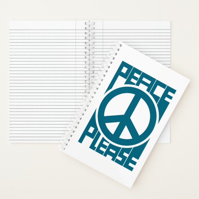 Peace Please Blue Lettering Notebook (Inside)