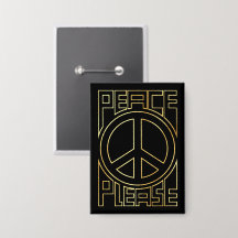 Peace Please Gold Outline Lettering