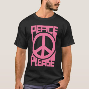 Peace Please Pink Lettering T-Shirt