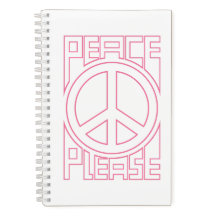 Peace Please Pink Outline Lettering
