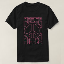 Peace Please Pink Outline Lettering