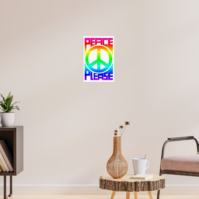 Peace Please Rainbow Lettering Poster (Living Room 3)