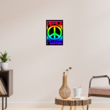 Peace Please Rainbow Lettering
