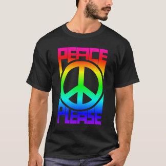 Peace Please Rainbow Lettering T-Shirt