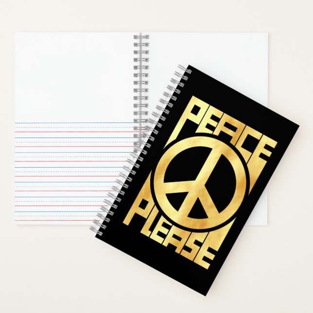 Peace Please Soft Gold Lettering Notebook (Inside)