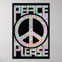 Peace Please Trippy Colour Lettering