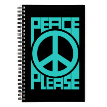 Peace Please Turquoise Lettering