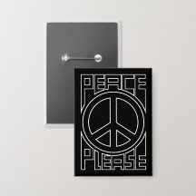 Peace Please White Outline Lettering
