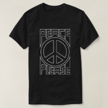 Peace Please White Outline Lettering