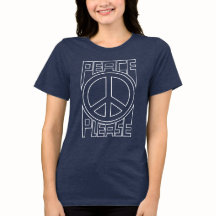 Peace Please White Outline Lettering