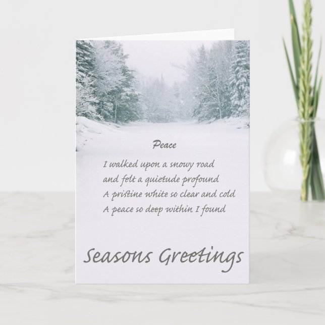 Peace Poem Winter Road Holiday Card (Front)