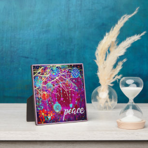 Peace Pretty Ornaments Christmas Purple Plaque
