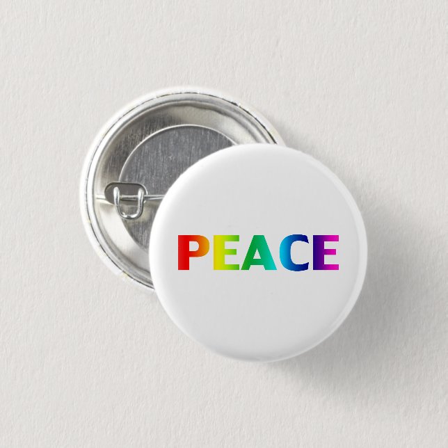 Peace pride lgbt lgbt queer gay rainbow pin button (Front & Back)