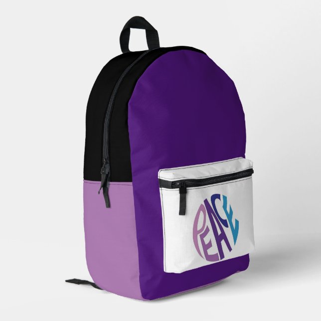 PEACE PRINTED BACKPACK (Back Corner Left)