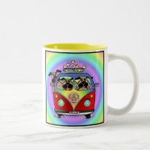 Peace Pugs Rainbow Mug