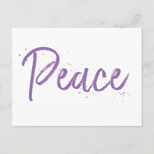 Peace--Purple-Text Postcard (Front)
