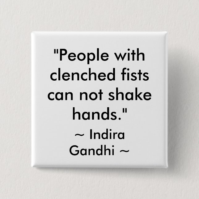 PEACE QUOTE 15 CM SQUARE BADGE (Front)