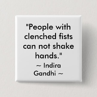 PEACE QUOTE 15 CM SQUARE BADGE