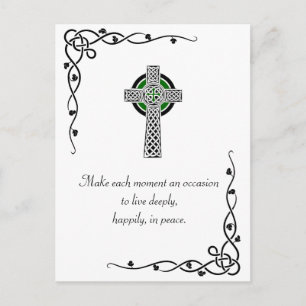 Peace Quote Celtic Cross & Borders Postcard