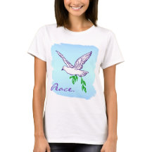 Peace Quote Dove with Olive Branch Shirt