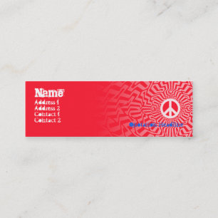 Peace Red - Skinny Mini Business Card