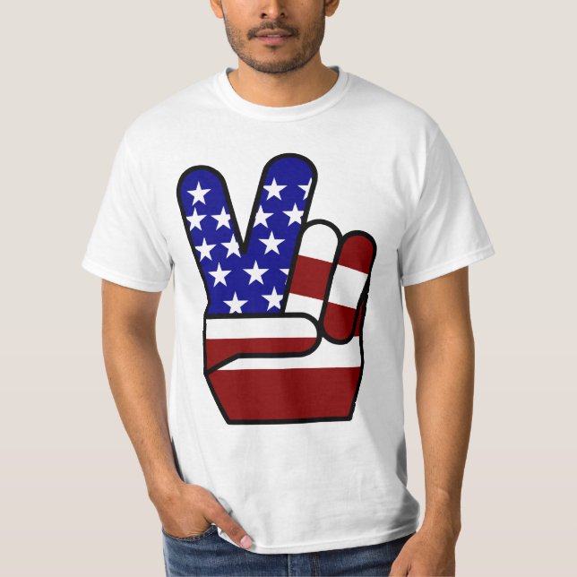 Peace - Red White & Blue T-Shirt (Front)