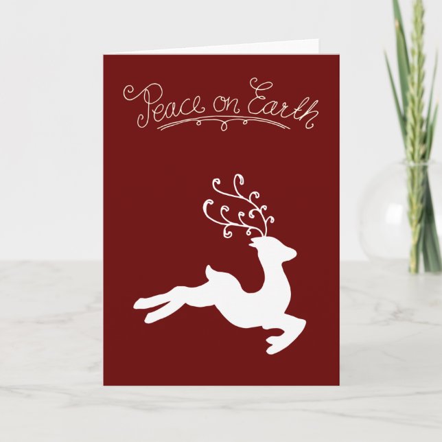 Peace Reindeer Holiday Card (Front)