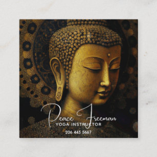 PEACE REMEMBERED MEDITATION PORTRAIT SQUARE BUSINESS CARD