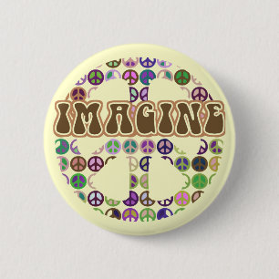 Peace - Retro Peace Sign 6 Cm Round Badge