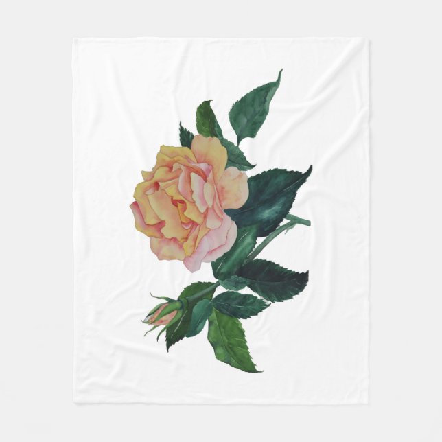 peace rose fleecy blanket (Front)