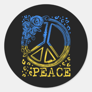 Peace Rose Flower Ukraine Shirt I Stand With Ukrai Classic Round Sticker