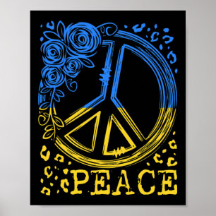 Peace Rose Flower Ukraine Shirt I Stand With Ukrai Poster