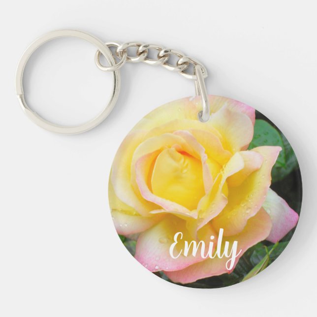 Peace Rose Photo Key Ring (Front)