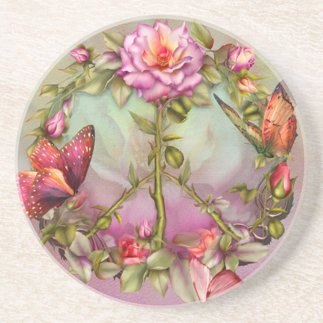Peace Roses Art Coaster (Front)