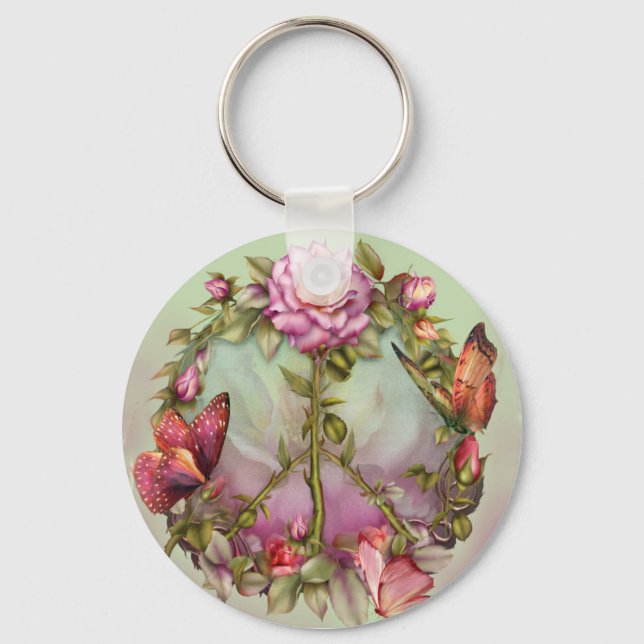 Peace Roses Art Keychain (Front)