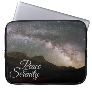 Peace & Serenity Mountain Night Sky Laptop Sleeve