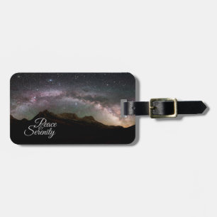 Peace & Serenity Mountain Night Sky Luggage Tag