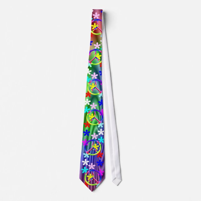 Peace Sgn- Flower Power Necktie (Front)