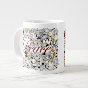 Peace & Shalom (in Hebrew) - Jumbo Coffee Mug