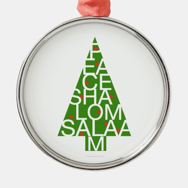Peace Shalom Salaam Ornament (Front)